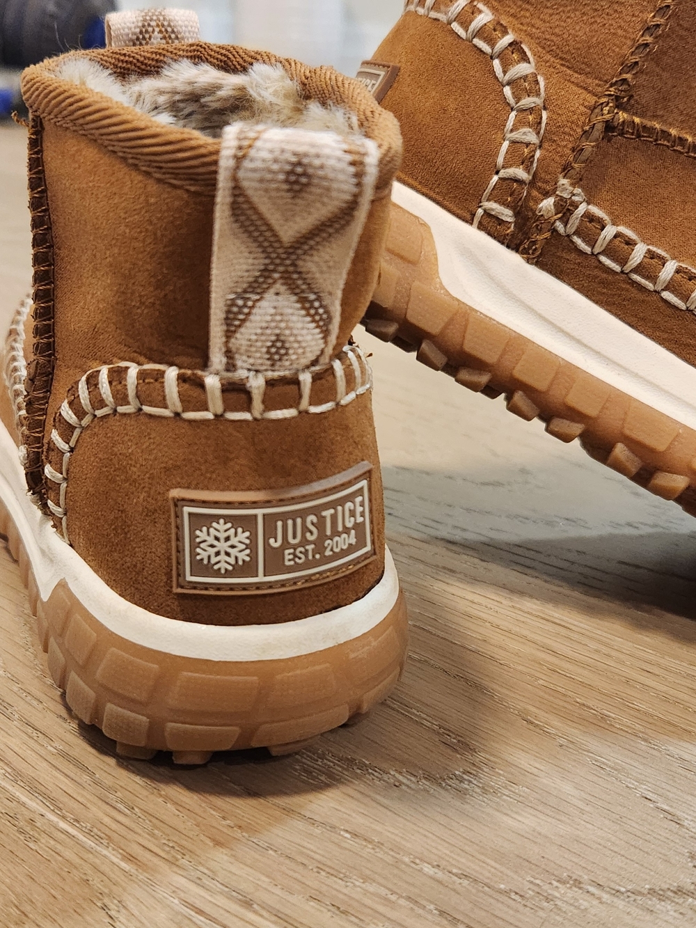 Justice Faux Suede Sherpa-Lined Winter Boots | Girls Size 13 | Worn 2x